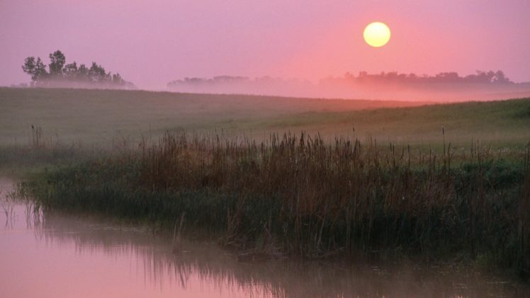 sunrise, Fog HD Wallpaper Desktop Background