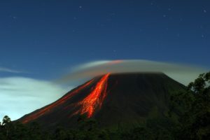 mountains, Landscapes, Nature, Stars, Volcanoes, Blue, Skies