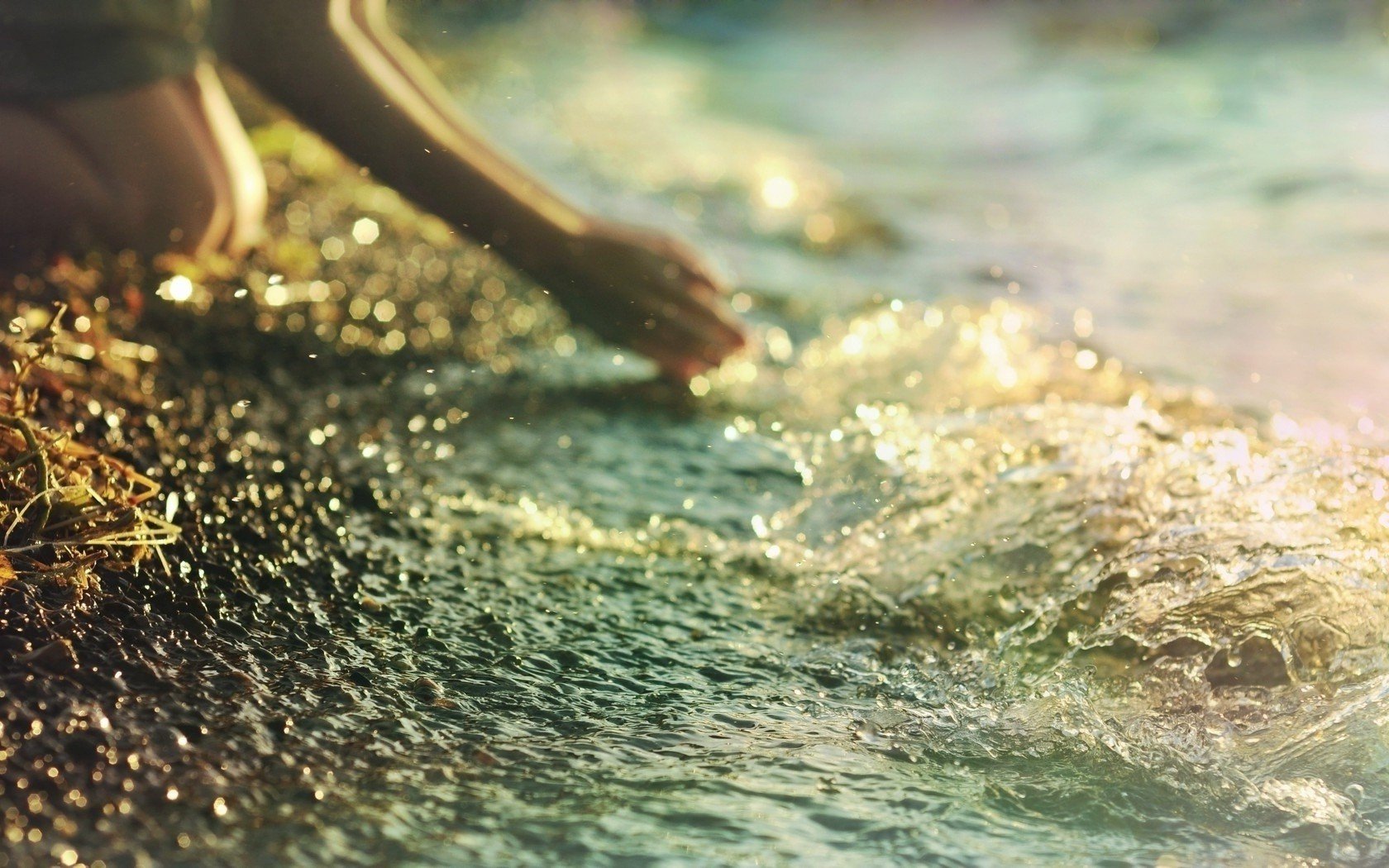 lights, Stones, Arm, Glitter, Gravel, Sea Wallpaper