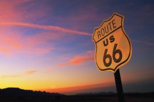 sunset, Route, 66