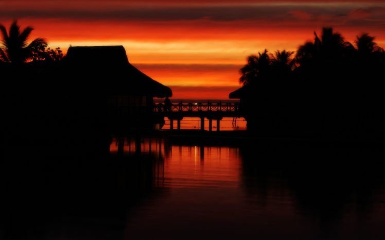 moorea, Sunset HD Wallpaper Desktop Background