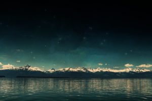 lakes, Skyscapes, Night, Sky