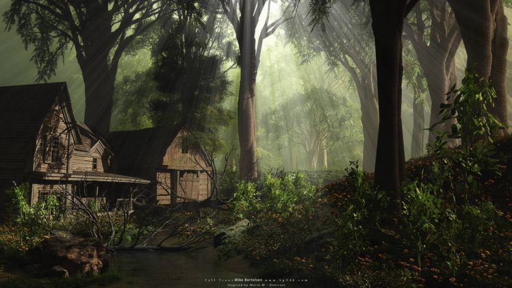 nature, Trees, Realistic, Vue, Sp34k, Renders HD Wallpaper Desktop Background