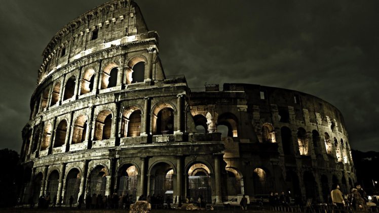 night, Colosseum HD Wallpaper Desktop Background