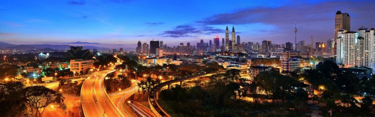 cityscapes, Highways, Malaysia, City, Lights, Panorama, Kuala, Lumpur HD Wallpaper Desktop Background