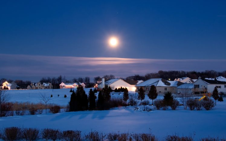 landscapes, Moon, December HD Wallpaper Desktop Background