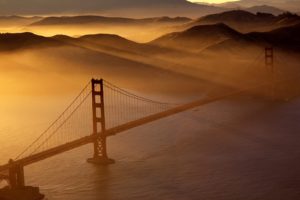 mountains, Silhouettes, Bridges, Golden, Gate, Bridge, San, Francisco, Sunlight