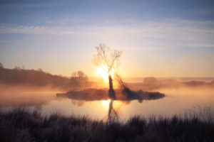 landscapes, Lakes, Reflection, Fog, Mist, Dawn, Morning, Sky