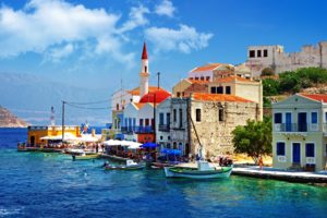 greece, Architecture, Buildings, Houses, Islands, Boats, Church, Sky, Clouds, Town