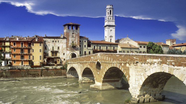 italy, Verona, Veneto, Ponte, Pietra HD Wallpaper Desktop Background