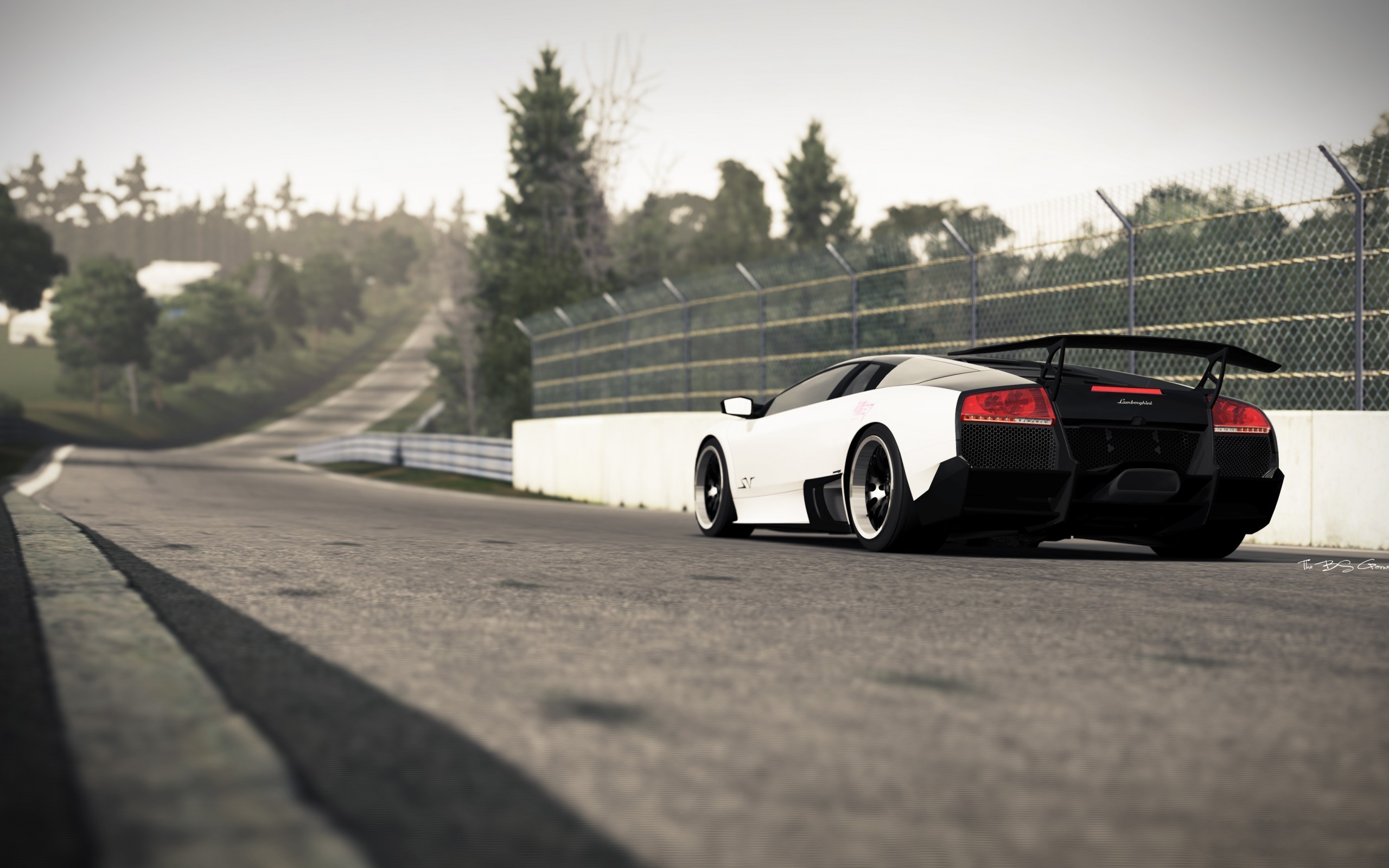 white, Lamborghini, Murcielago Wallpaper