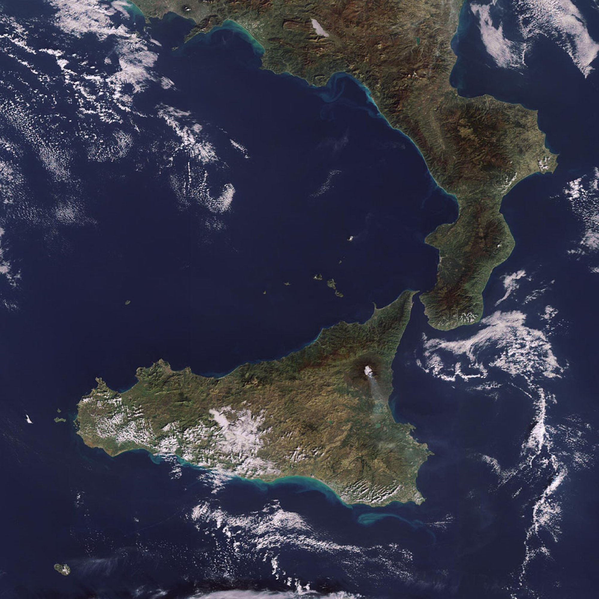 sicily, And, Mount, Etna, 2000x2000 Wallpaper