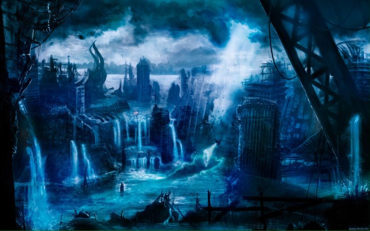 nb, Romantically, Apocalyptic, Fantasy, Sci fi, City, Ruins HD Wallpaper Desktop Background