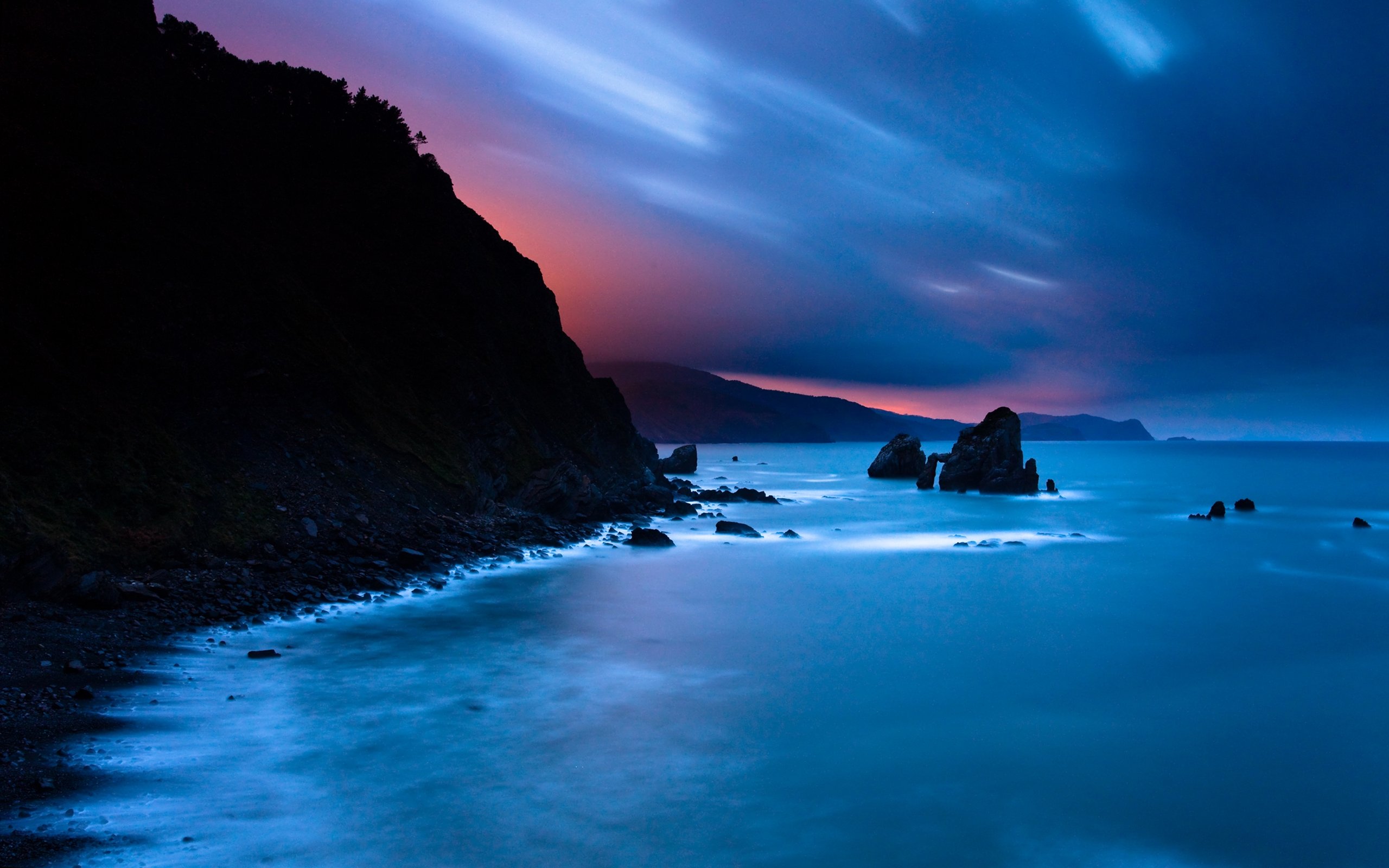 rocky, Shore wide Wallpaper