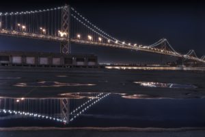 the, Bay, Bridge, Reflecting