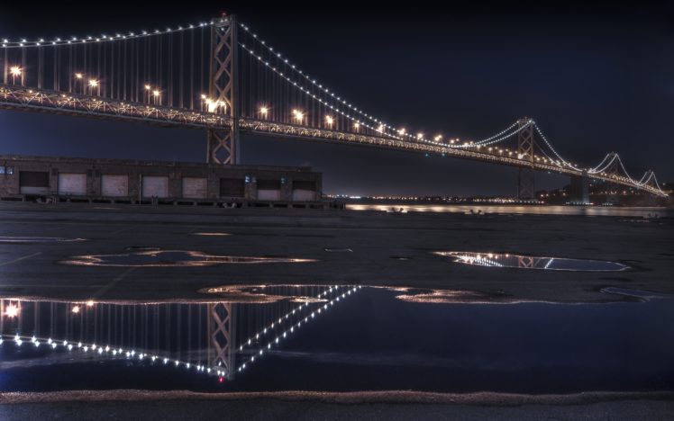 the, Bay, Bridge, Reflecting HD Wallpaper Desktop Background