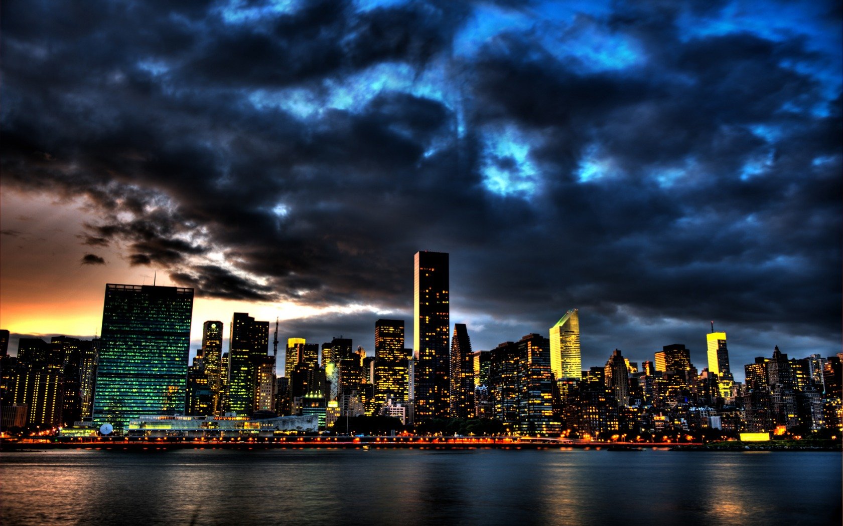 clouds, Cityscapes, Skylines, Architecture, Buildings, New, York, City, City, Lights, Hdr, Photography Wallpaper