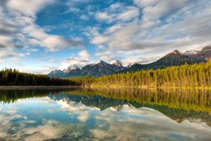 mountains, Clouds, Landscapes, Nature, Trees, Lakes, Reflections
