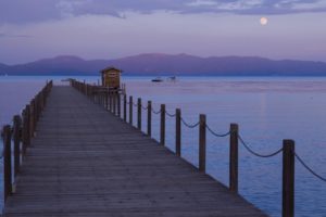 piers, California, Full, Moon, Lake, Tahoe