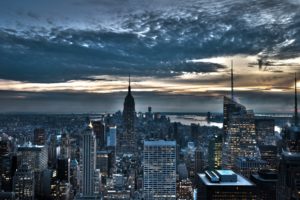 clouds, Lights, Buildings, New, York, City, Skyscrapers, Cities