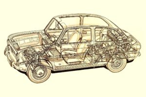 1964, Fiat, 850, Classic, Interior, Engine, Fd