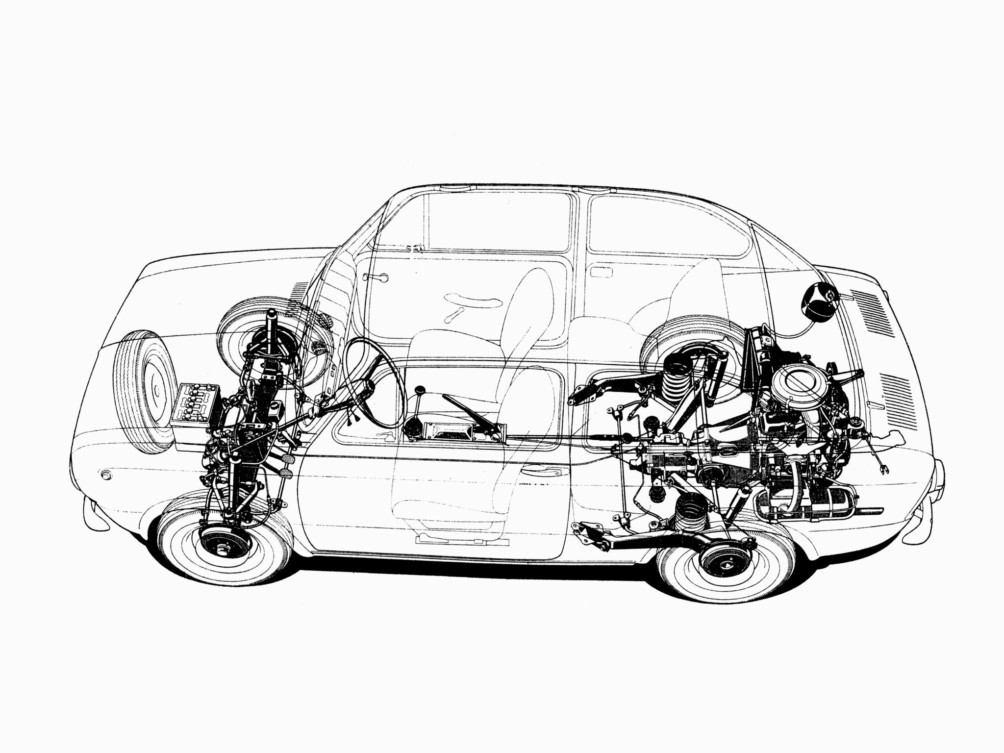 1964, Fiat, 850, Classic, Interior, Engine, Fs Wallpaper