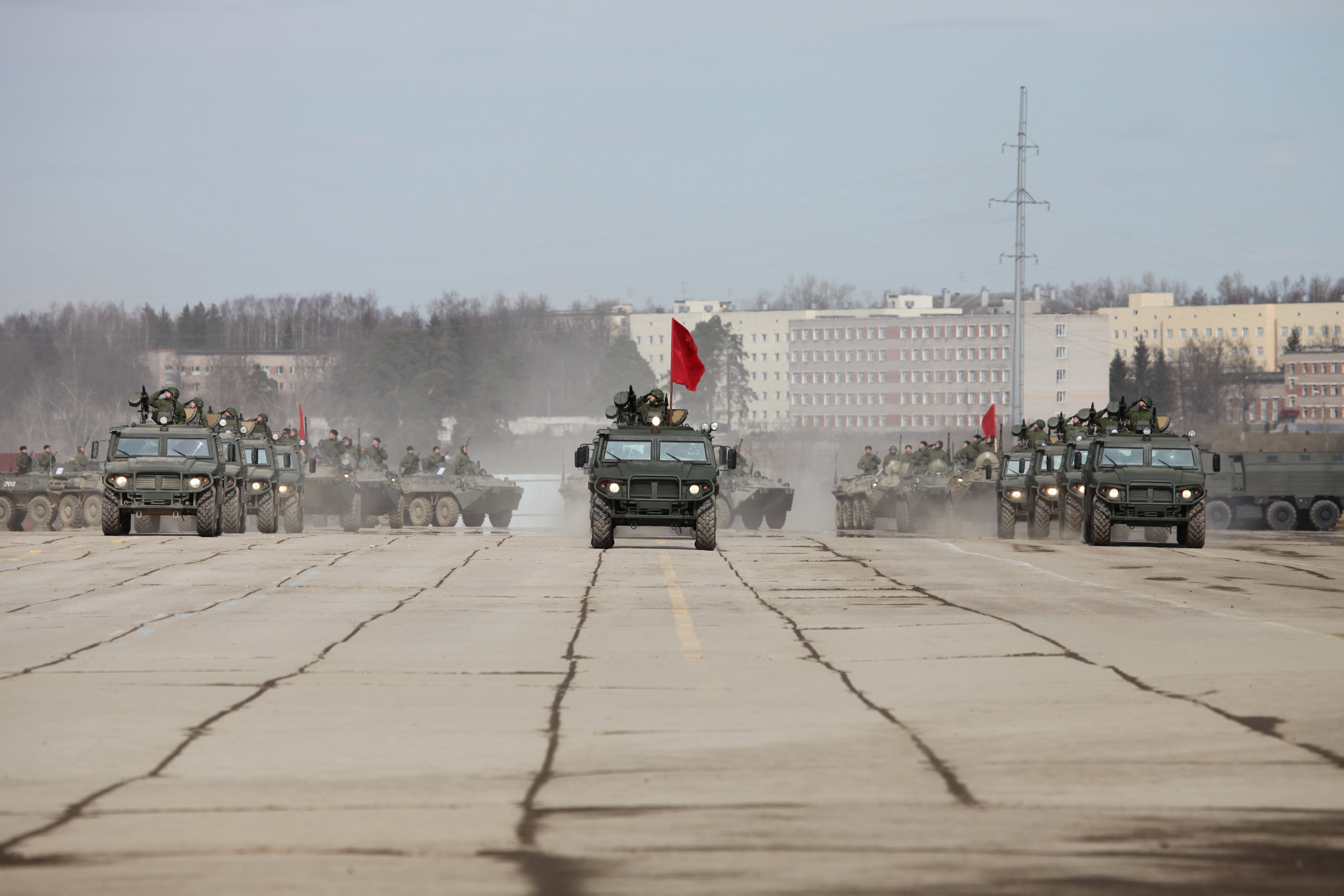 russian, Army, Russia, Parade, Victory, Day, Parade, 2014, Rehearsal, In, Alabino, Gaz 233014, Tigr, Red, Flag, 4x4 Wallpaper
