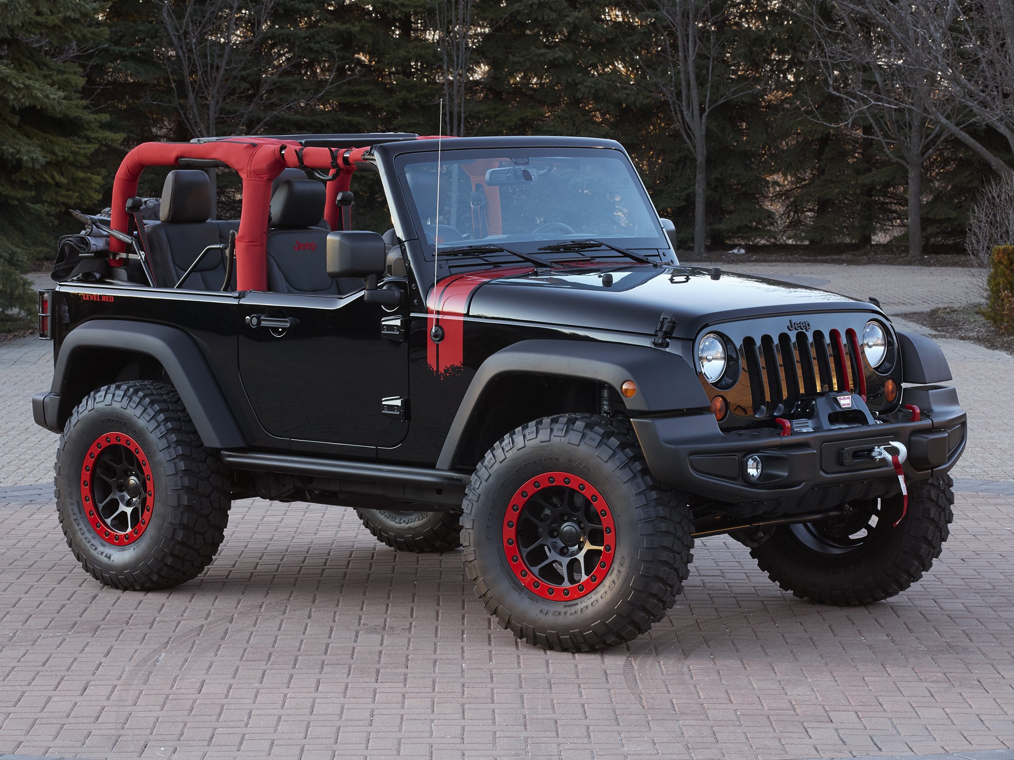 2014, Jeep, Wrangler, Level, Red, Concept,  j k , 4x4, Suv, Tuning Wallpaper
