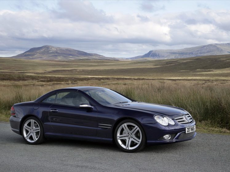 2005 08, Mercedes, Benz, S l, 500, Sports, Package, Uk spec,  r230 , Sl500, Convertible, Ye HD Wallpaper Desktop Background
