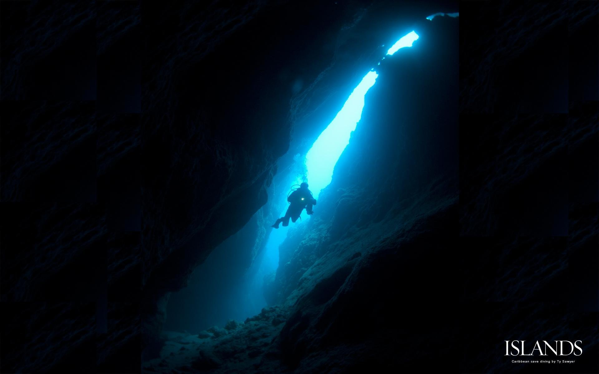 scuba, Diving, Diver, Ocean, Sea, Underwater, Cave Wallpaper