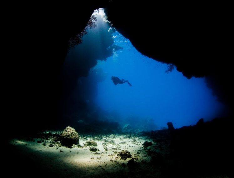 scuba, Diving, Diver, Ocean, Sea, Underwater, Cave ...