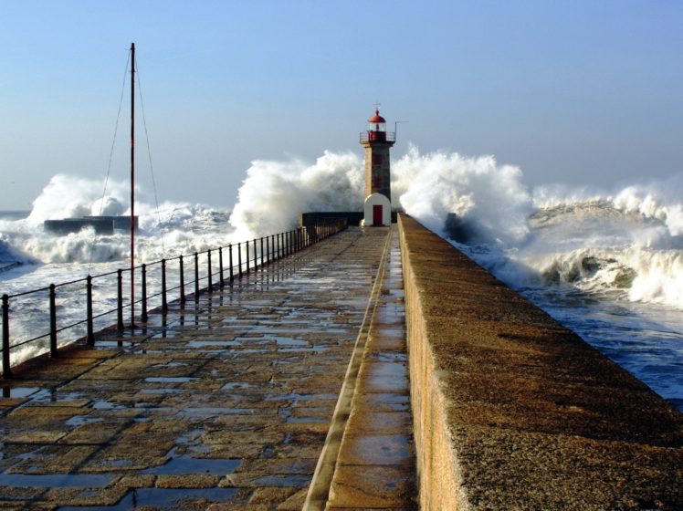nature, Sea, Ocean, Waves, Lighthouse HD Wallpaper Desktop Background