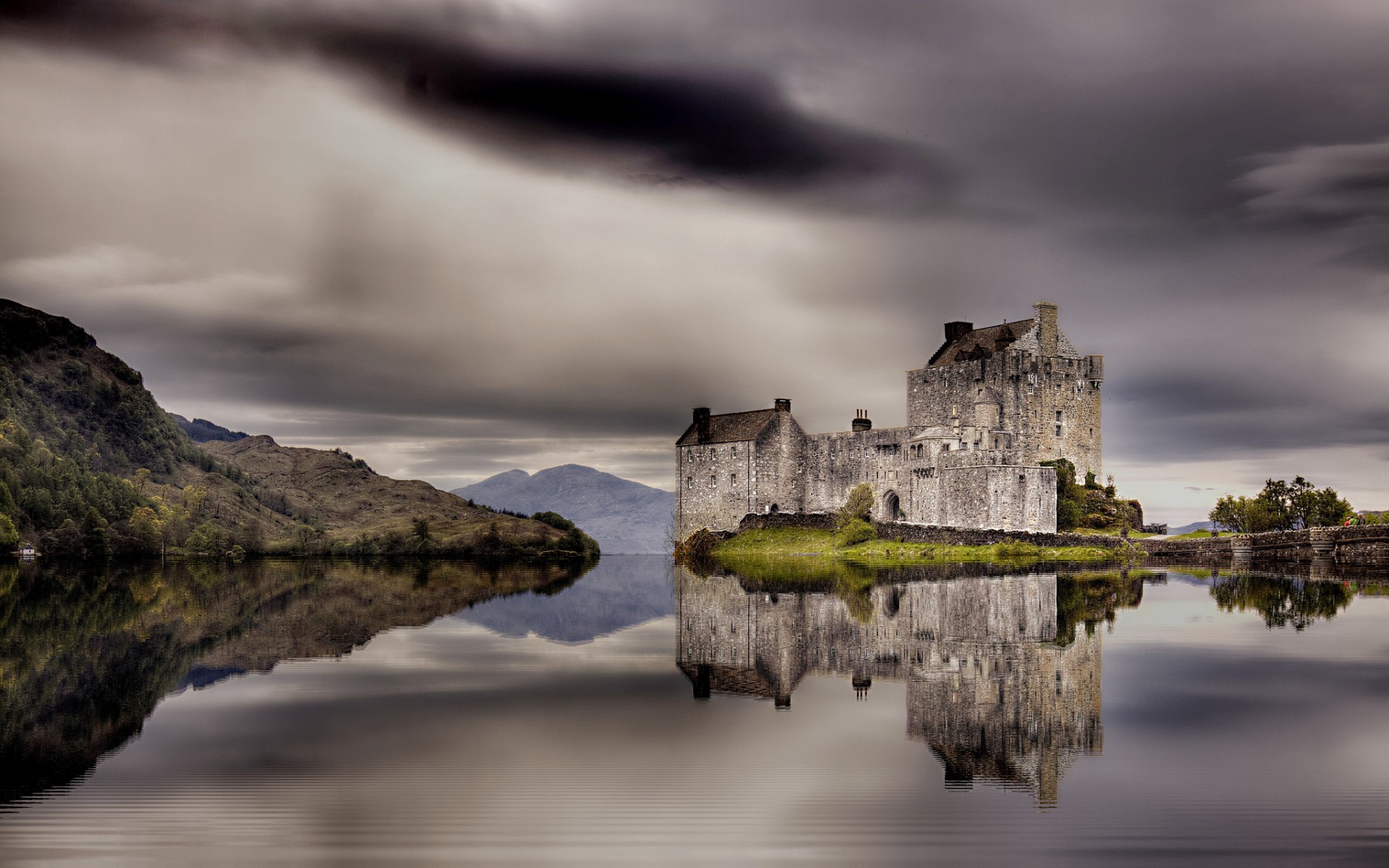 castle, Buildings, Ancient, Lakes, Water, Reflection, Landscapes, Sky, Clouds, Hdr Wallpaper