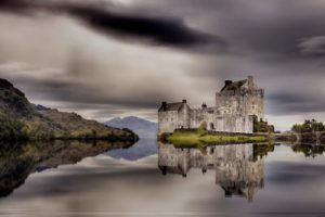castle, Buildings, Ancient, Lakes, Water, Reflection, Landscapes, Sky, Clouds, Hdr