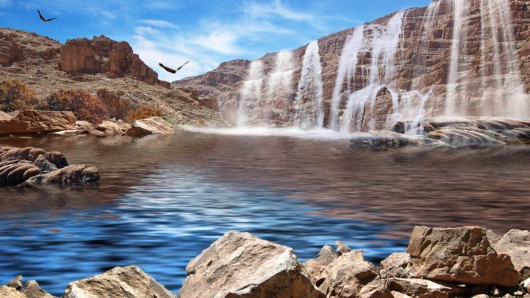 landscapes, Waterfalls HD Wallpaper Desktop Background