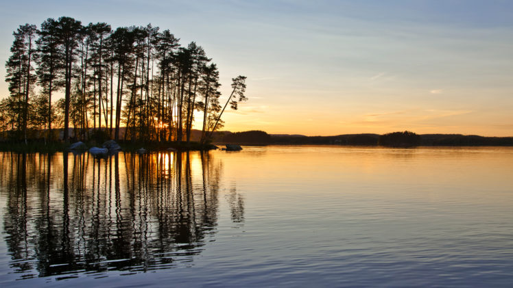 landscapes, Water, Reflection, Trees, Sky, Boats HD Wallpaper Desktop Background