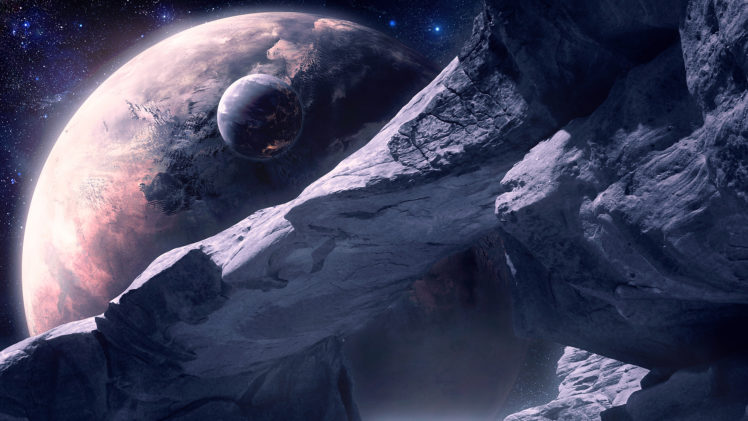 sci, Fi, Science, Fiction, Planets, Landscapes, Stars, Outer, Moon HD Wallpaper Desktop Background