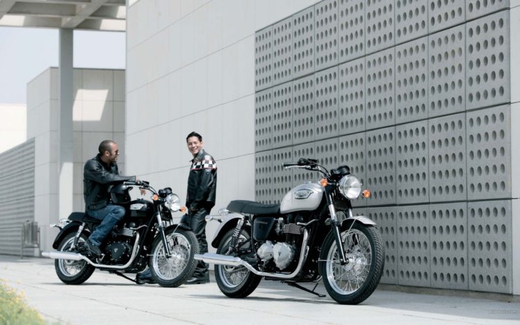 leather, Jacket, Motorbikes, Triumph, Bonneville, Triumph, Motorcycles  Wallpapers HD / Desktop and Mobile Backgrounds