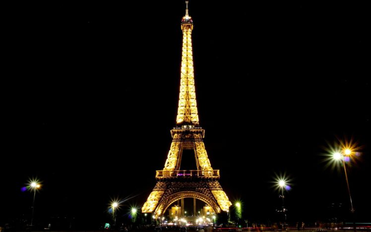 eiffel, Tower, Paris, Landscapes, Night, Lights, France, Skies, Night, Light HD Wallpaper Desktop Background