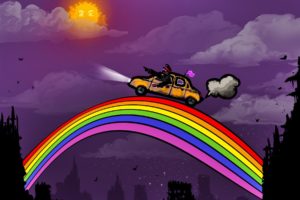 paintings, Cars, Psychedelic, Fantasy, Art, Rainbows, Ride, Digital, Art, Drawings, Airbrushed, Romantically, Apocalyptic, Vitaly, S, Alexius