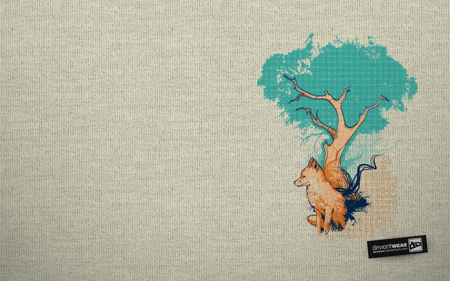 trees, Deviantart, Textures, Artwork, Foxes, Fabric Wallpaper