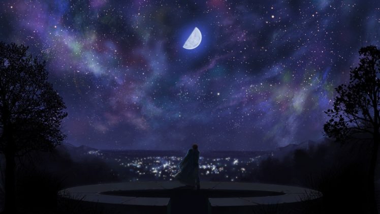 fantasy, Outer, Space, Stars, Anime HD Wallpaper Desktop Background