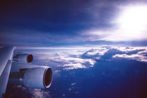 aviation, Wing, Engine, Sky, Clouds