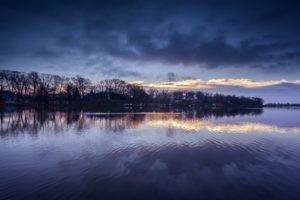river, Shore, Maryland, Usa, Evening, Reflection