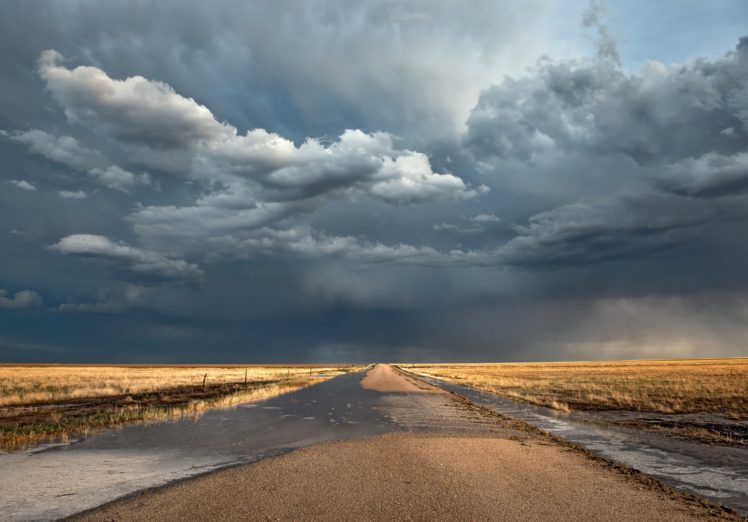 road, Rain, Storm, Clouds, Sky HD Wallpaper Desktop Background