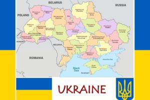 ukraine, Map, Flag, Coat, Of, Arms