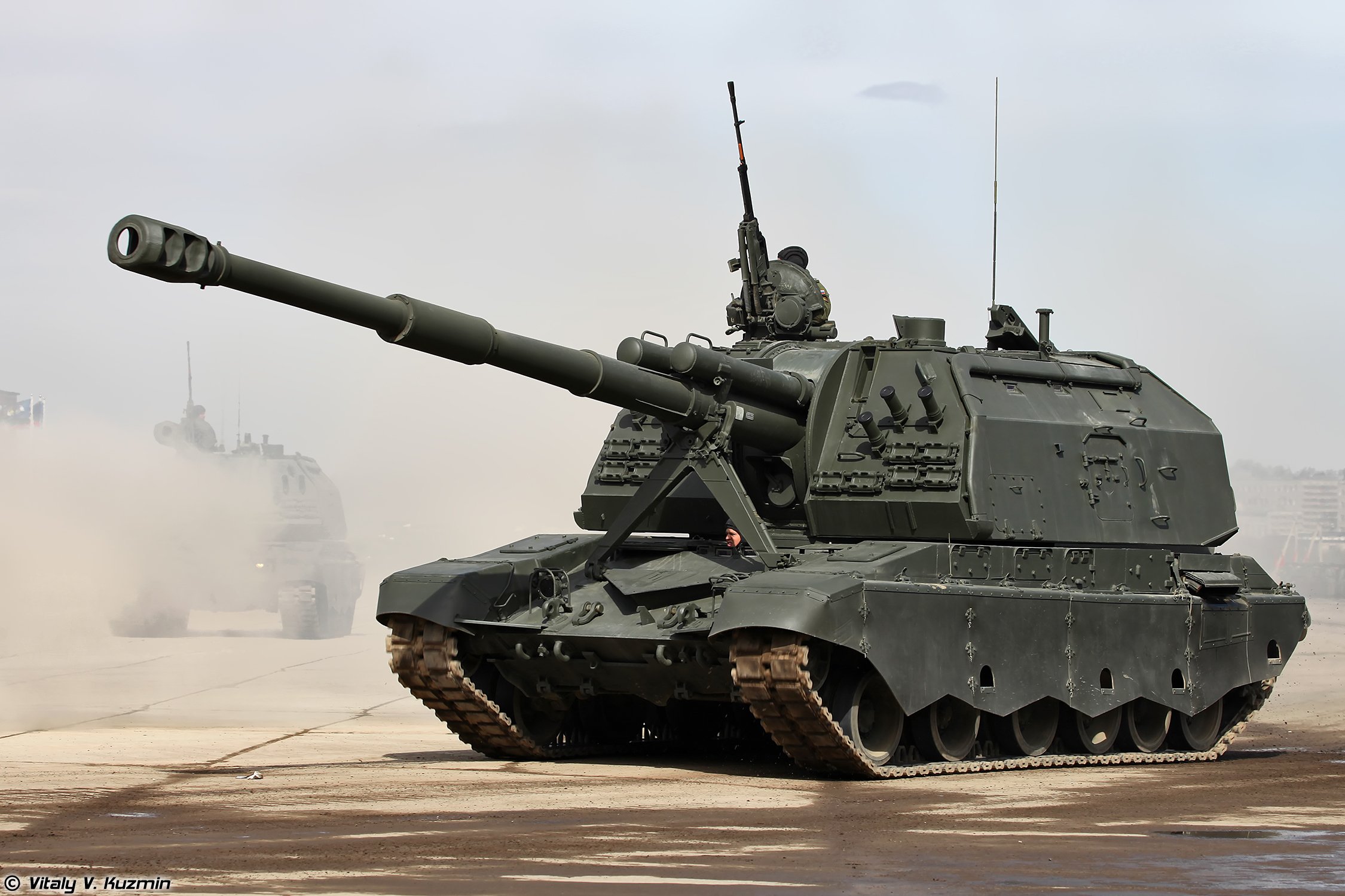 2s19m2, Msta s, Sph, Armoured, Howtizer, April, 9th, Rehearsal, In ...