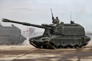 2s19m2, Msta s, Sph, Armoured, Howtizer, April, 9th, Rehearsal, In, Alabino, Of, 2014, Victory, Day, Parade, Russia, Military, Army, Russian