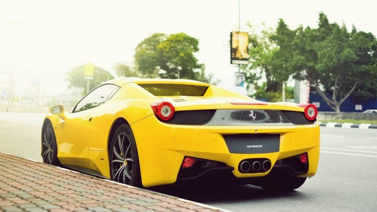 cars, Ferrari, Roads, Vehicles, Ferrari, 458, Italia, Yellow, Cars HD Wallpaper Desktop Background