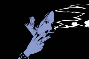 smoking, Black, Nana, Simple, Background, Anime, Girls